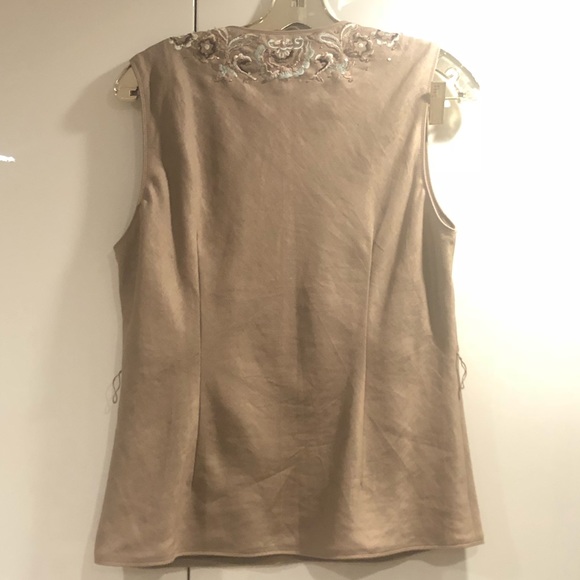 Lafayette 148 Embroidered Linen Top - Picture 4 of 5